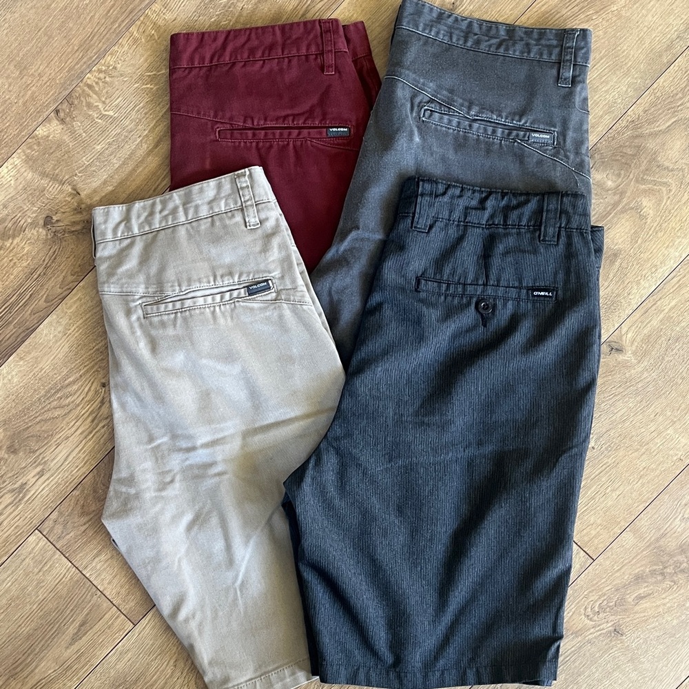 Lot Men's shorts- Charcoal, Khaki, Gray & Burgundy